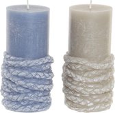 Kaars DKD Home Decor Mediterrane (2 pcs) (7.2 x 7.2 x 13.5 cm)