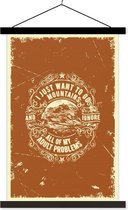 Porte-affiche avec affiche - Affiche scolaire - Vintage - Berg - Texte - 60x90 cm - Lattes noires
