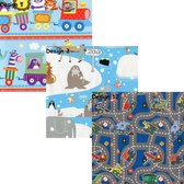 Assortiment 6 inpakpapier cadeaupapier voor kinderen - 3 rollen