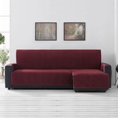 Velvet Quilt Chaise Longue Rechts - Bankbeschermer - 280cm breed - Rood - Soft Touch - Anti-slip onderkant