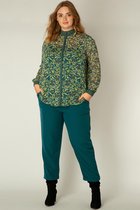 YESTA Velien Blouse - Deep Teal/Multi-Colo - maat 2(50)