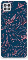 Telefoonhoesje Geschikt voor Samsung Galaxy A22 5G Silicone Back Cover Palm Leaves