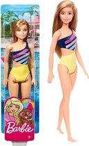 Barbie Strand pop gestreept - 30 cm