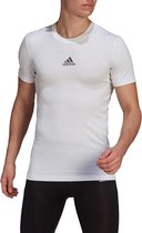 adidas - Techfit Short Sleeve Top - Wit ondershirt - L - Wit