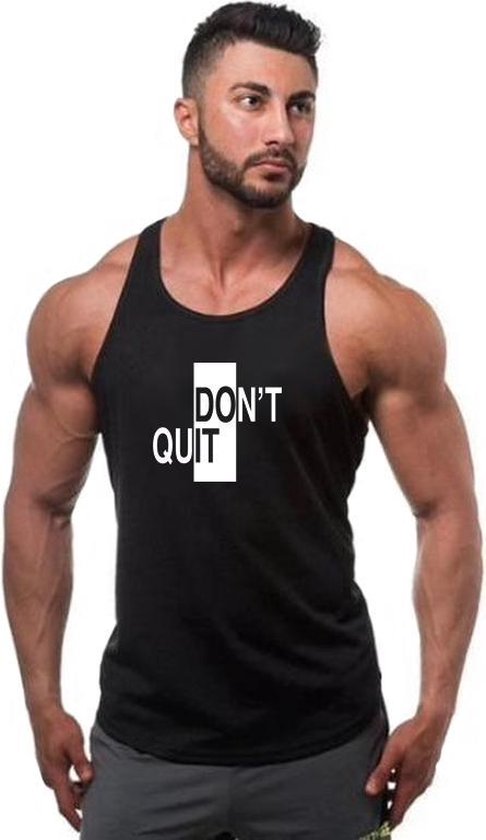 Zwarte Tanktop met “ Don't Quit / Do It “ print Wit  Size S