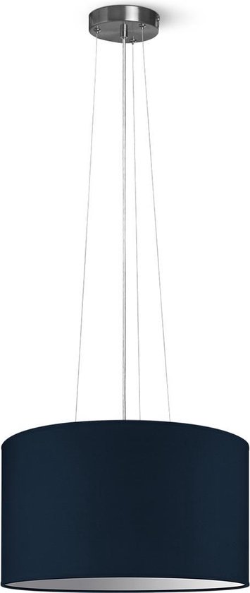 Home Sweet Home hanglamp Bling - verlichtingspendel Hover inclusief lampenkap - lampenkap 40/40/22cm - pendel lengte 100 cm - geschikt voor E27 LED lamp - donkerblauw