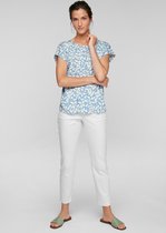 s.Oliver Blouse dames - Korte mouw - Lichtblauw - Maat XXL (44)