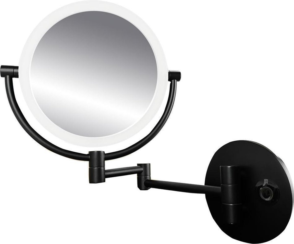 Make-up spiegel wand 5x vergrotend met dimbare LED verlichting mat