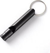 Mini Whistle - Multifunctional Fluitje met Sleutelhanger voor Camping, Wandelen en Outdoor Sport - Zwart