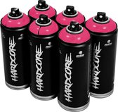 MTN Hardcore Erika - roze spuitverf - 6 stuks - 400ml hoge druk en glossy afwerking