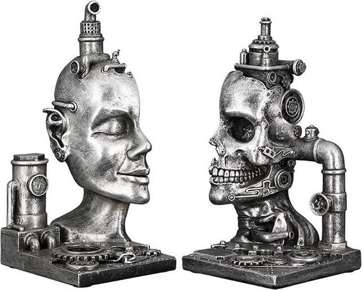 boekensteun" Steampunk Skull" 2ass. 1 set