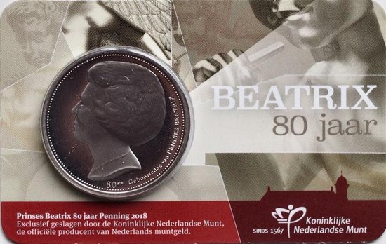 Thumbnail van een extra afbeelding van het spel 80 jaar Beatrix Penning 2018 in coincard