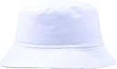 Vissershoedje - Bucket hat - Unisex - Wit - Festivalhoedje - Zonnehoedje - Hoofddeksels - Grote maat 52- 58 - Opvouwbare
