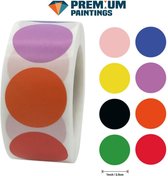 Premium Paintings - Stickers op rol - Rondjes kleuren - Stickervellen - Sticker - Beloningsstickers - 500 stuks - Kinderen - Volwassenen - Bullet Journal