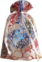 Organza zakjes 9 x 12 cm ( 24 stuks ) AAA Quality Wit Fantasy ( kadozakjes )