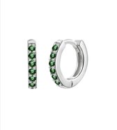 Oorbellen dames - oorringen dames - groene Zirkonia oorbellen - 925 zilver oorbellen - cadeau voor vrouw - Liefs Jade