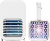 Luxe muggenlamp en elektrische vliegenmepper in 1 met ingebouwde UV lamp | muggenvanger | muggen | muggenstekker | insectenlamp | vliegenmepper | muggenlamp voor binnen - wit - usb oplaadbaar