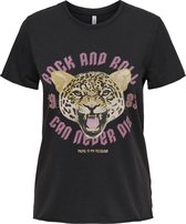 ONLY ONLLUCY LIFE REG S/S PUNK TOP BOX JRS Dames T-shirt - Maat XL