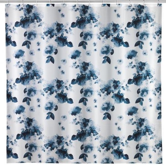 Douchegordijn 180x200cm polyester Rose blauw