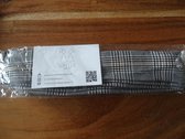 Bandeau haarband  met ijzerdraad voor volwassenen: grijs met vierkante streep (014)