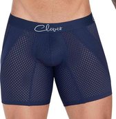 Clever Moda - Time Long Boxer Donker Blauw - Maat M - Heren Boxer - Mesh Boxer - Sportboxer met lange pijpen