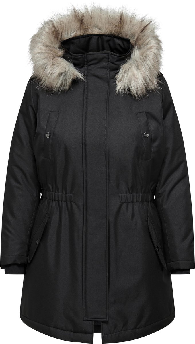 ONLY CARMAKOMA CARIRENA PARKA COAT OTW Dames Parka - Black Nature Fur