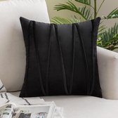 Lucy’s Living Luxe sierkussen Velvet SYDNEY Black - zwart - 50 x 50 cm - kussen - kussens - fluweel - wonen - interieur