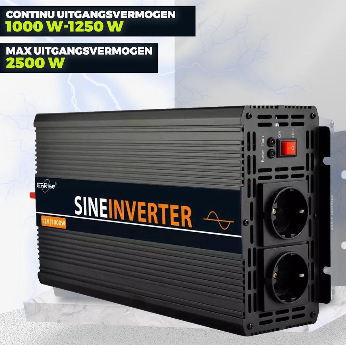 EnRise 12V-230V Zuivere Sinus Omvormer - 1000W/2000W + controller | bol.com