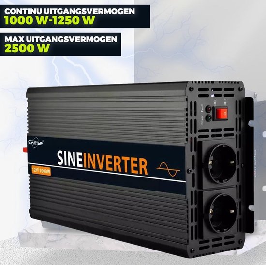 erosie Voorwaarden aankunnen EnRise 12V-230V Zuivere Sinus Omvormer - 1000W/2000W + controller | bol.com