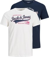 Jack & Jones T-shirt - Mannen - Navy - Wit
