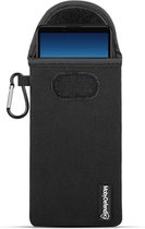 Hoesje voor Sony Xperia 10 III - MobyDefend Neopreen Pouch Met Karabijnhaak - Insteekhoesje - Riemlus Hoesje - Zwart - GSM Hoesje - Telefoonhoesje Geschikt Voor: Sony Xperia 10 III
