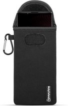 Hoesje voor Sony Xperia 1 III - MobyDefend Neopreen Pouch Met Karabijnhaak - Insteekhoesje - Riemlus Hoesje - Zwart - GSM Hoesje - Telefoonhoesje Geschikt Voor: Sony Xperia 1 III