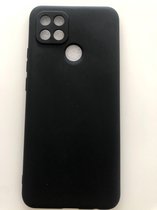 Siliconen back cover case - Geschikt voor OPPO A15 - TPU hoesje zwart