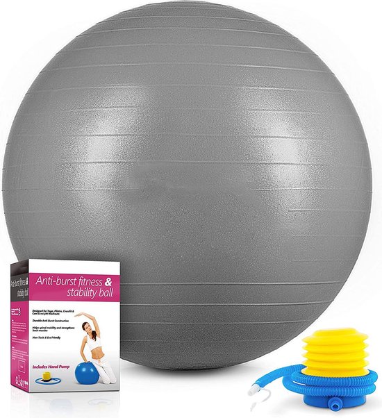 Sens Design Zitbal Fitnessbal Yogabal Gymbal - 65 cm - grijs incl. pomp |  bol.com