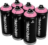 MTN Hardcore Love Pink - roze spuitverf - 6 stuks - 400ml hoge druk en glossy afwerking