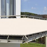 Balkonscherm - Zinaps 75 x 400 cm Balkon Cover Balkon Privacyscherm Balkonbekleding Windbescherming en zonwering Beige -  (WK 02124)