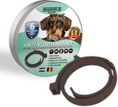 100% natuurlijke vlooienband - voor honden -  10-20 kg - BRUIN - vlooien en teken - zonder schadelijke pesticiden - veilig voor mens en dier - geur halsband