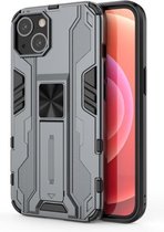 Supersonic PC + TPU schokbestendige beschermhoes met houder voor iPhone 13 (grijs)