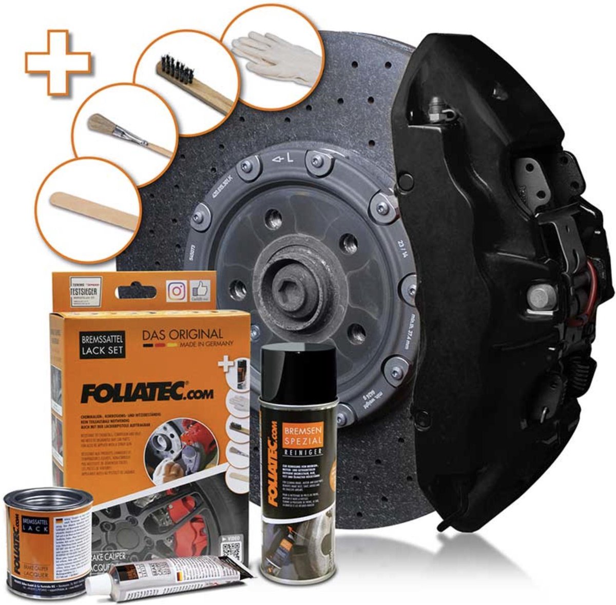Foliatec Remklauwlakset - Midnight Zwart Mat - 3 Componenten