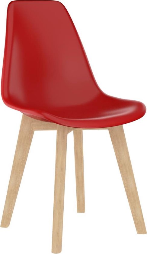 4 Moderne kunststof eetkamerstoelen stoelen - rood - ergonomische  kuipstoelen - Nordic... | bol.com