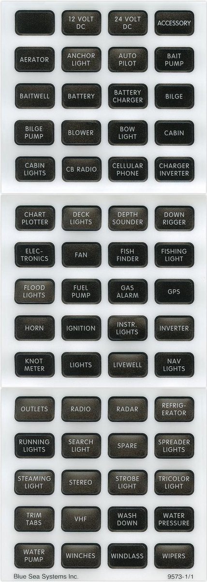 Schakelpaneel labels/stickers zwart (BS8214)