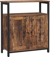 Segenn's Ontario Dressoir - Halkast - kast - Verstelbare Planken - Industrieel - Vintage Bruin-Zwart