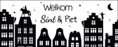 Sinterklaas raamsticker herbruikbaar - Decoratie Sinterklaas - Raamsticker - Welkom Sint en Piet - Sinterklaas - Piet - Zwart - Herbruikbaar