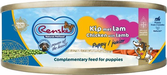 24x Renske Blik Vers Gestoomd Complete Menu Puppy Kip - Lam 95 gr