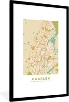 Fotolijst incl. Poster - Stadskaart - Haarlem - Vintage - 80x120 cm - Posterlijst - Plattegrond