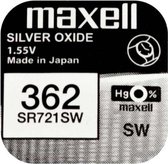 MAXELL 362 / SR721SW zilveroxide knoopcel horlogebatterij 2 (twee) stuks