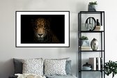 Fotolijst incl. Poster - Panter - Zwart - Nacht - 120x80 cm - Posterlijst