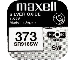 MAXELL 373 / SR916SW zilveroxide knoopcel horlogebatterij 2 (twee) stuks