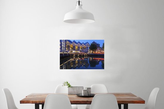 Le vieux port de Rotterdam aux Nederland Poster 90x60 cm - Tirage photo sur Poster (décoration murale salon / chambre) / Poster Villes européennes