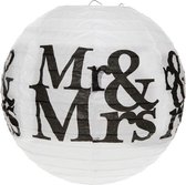 4X bolvormige lampionnen Mr & Mrs black and white - trouwen - huwelijk - lampion - bruidspaar - decoratie - mr - mrs